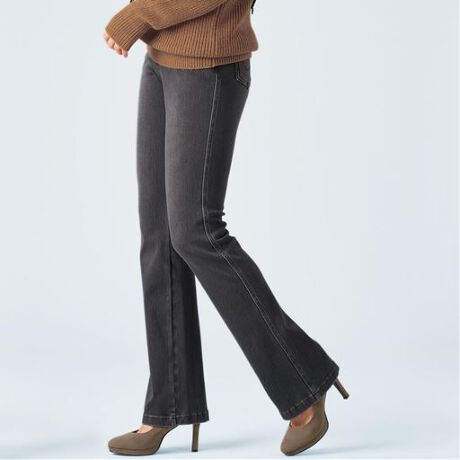 裏起毛ニットデニムブーツカットパンツ 股下3丈展開 大きいサイズ プランプ Plump ファッション通販 マルイウェブチャネル To518 180 45 01