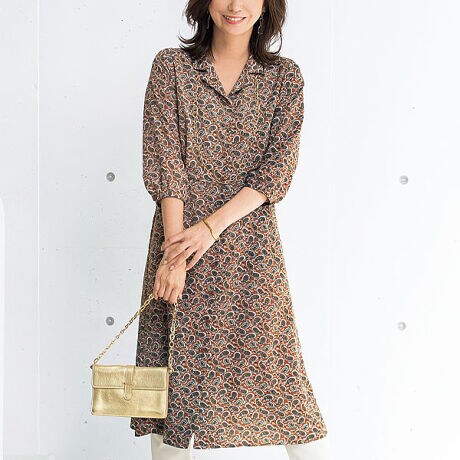 開衿デザインプリントワンピース ベルーナ プラス Belluna ファッション通販 マルイウェブチャネル Ca000 744 01