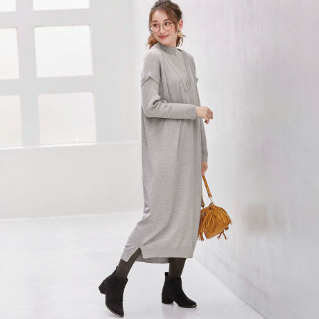 フェイクレイヤードニットワンピース ベルーナ プラス Belluna ファッション通販 マルイウェブチャネル