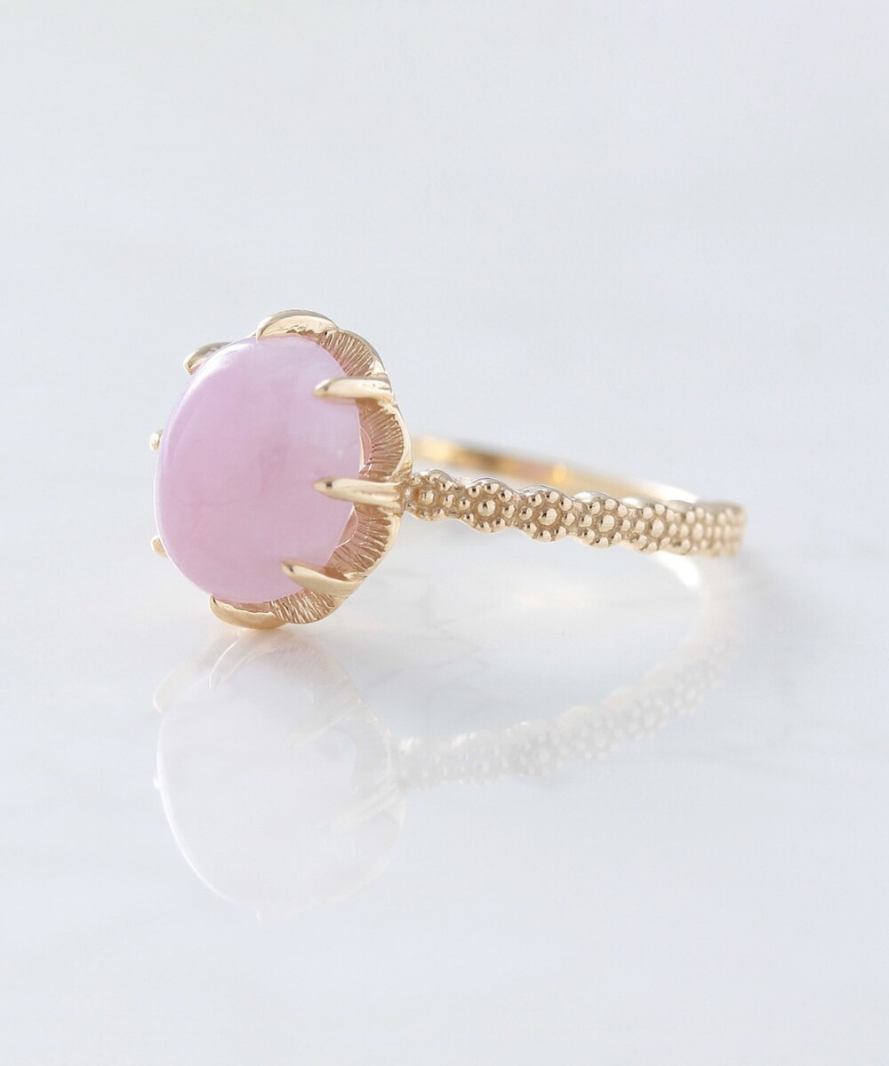 K10 クンツァイトOV フラワー リング | ノワール ド プーペ(NOIR DE