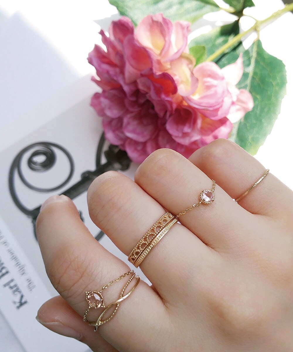 K10 シンプル レース レイヤードリング | ノワール ド プーペ(NOIR DE