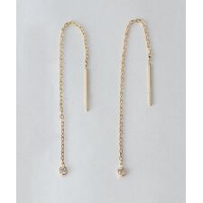 Fri K10 一粒ダイヤモンド アメリカンピアス