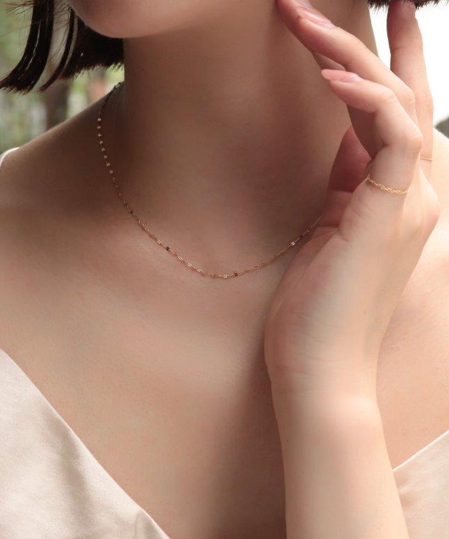 ノーブランドK10PG ペタルチェーン ネックレス