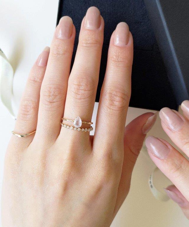 NOIR DE POUPEE K10 2連風 ゴールドリング　9号 ノワールドプーペ 2連風 リング ゴールド NOIR DE POUPEE（ノワールド