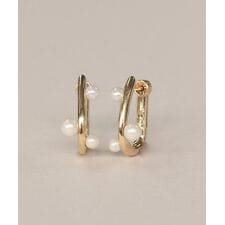 Bubbloop U字3粒パールピアス