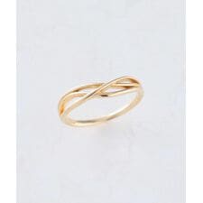 ノワール ド プーペ(NOIR DE POUPEE)のK10 3本ラインウェーブ ゴールドピンキーリング