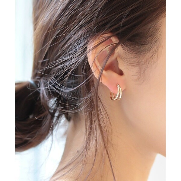 K10 2連 フープピアス | ノワール ド プーペ(NOIR DE POUPEE