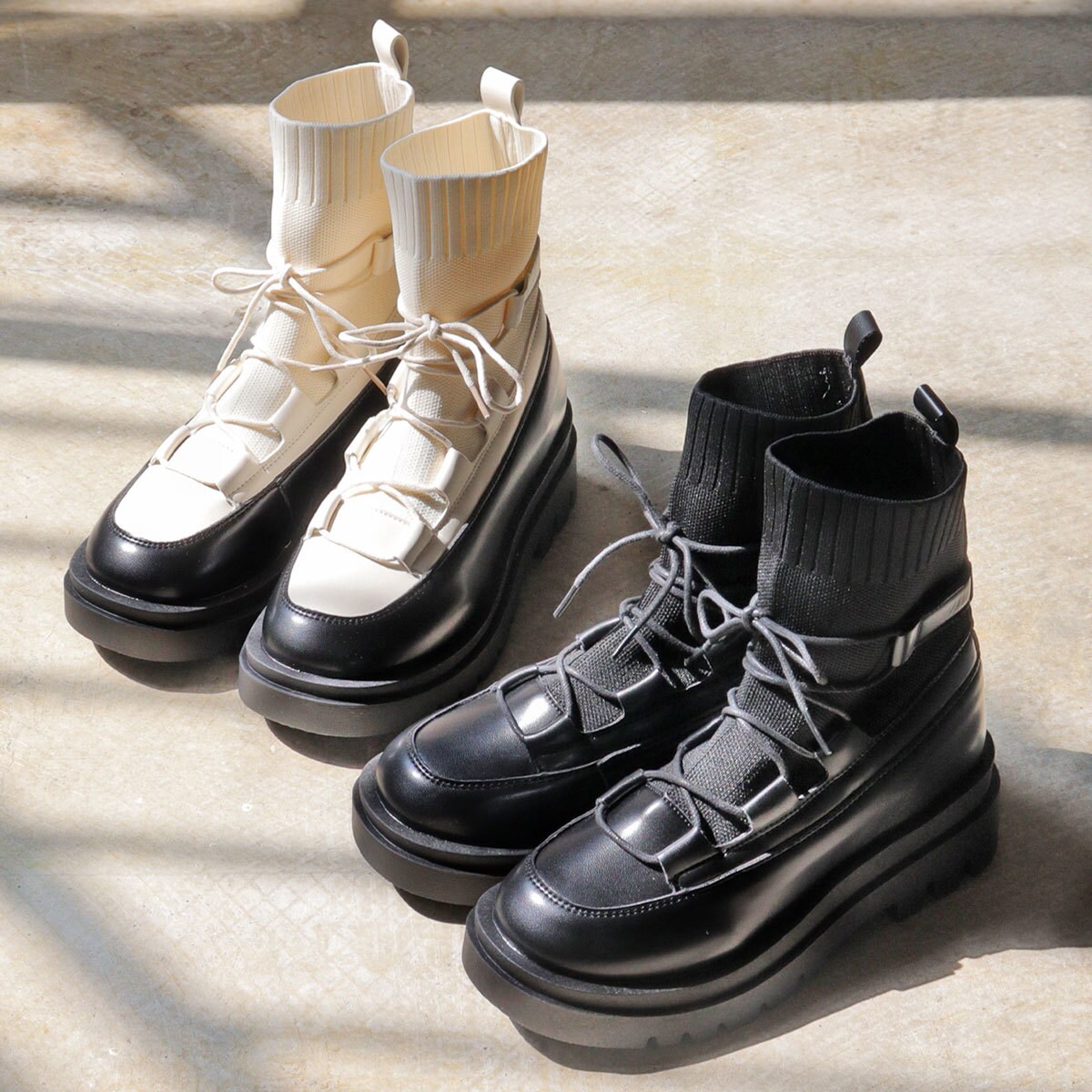 ☆厚底スニーカーソールニットブーツ☆1572 | ラブハンター(LOVE