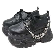 【25春夏新作】★厚底チェーン付き レースアップスニーカー ★2209