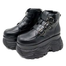 【25春夏新作】★3ベルトUチップ厚底スニーカーブーツ★2212