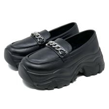 【25秋冬新作】★軽量厚底　スニーカーソールチェーンローファー★2216