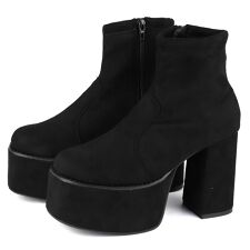 ★スクエアトゥ　プラットフォームストレッチブーツ★1535