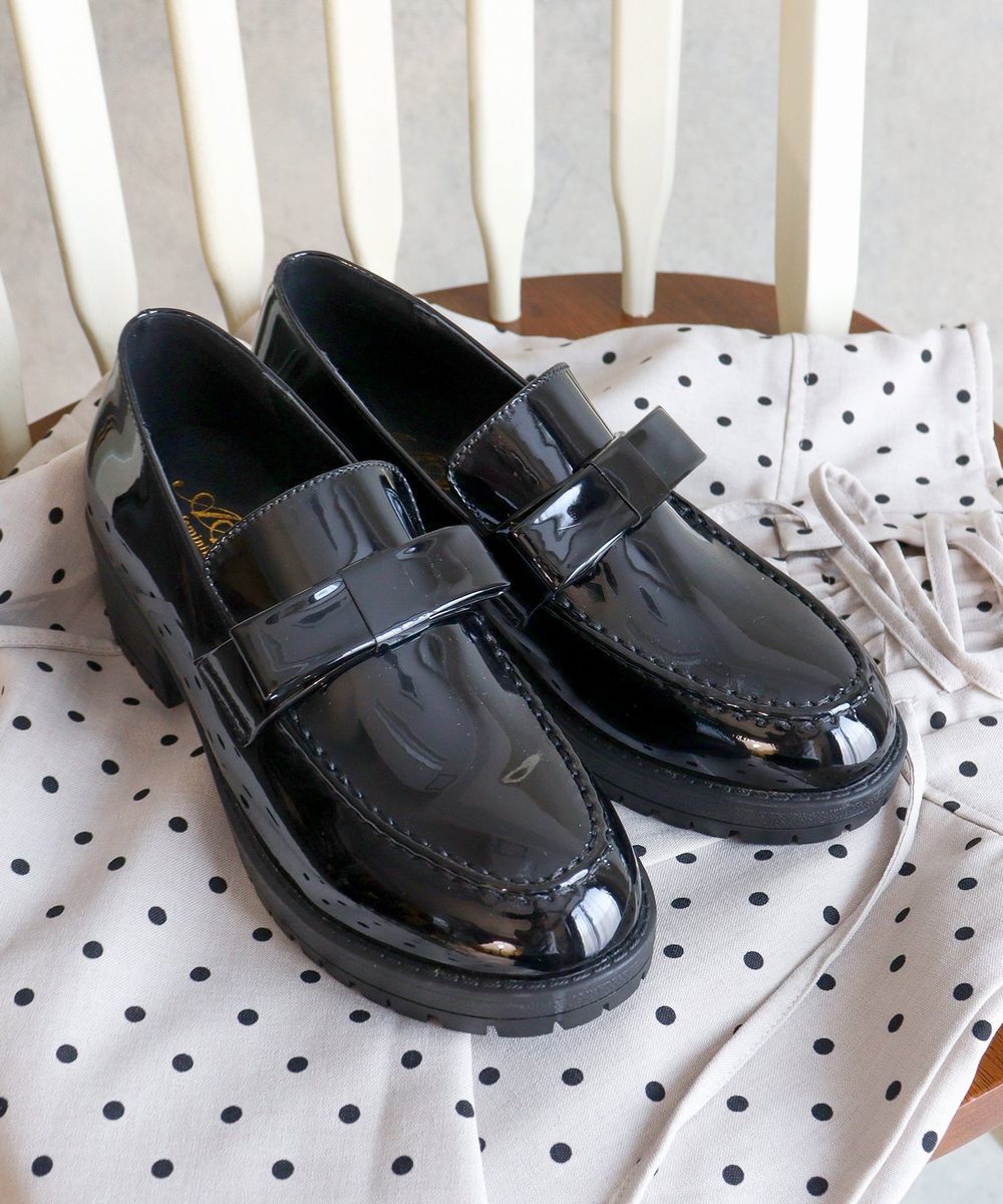 25春夏新作】22.5～26.0cm☆リボンローファーパンプス☆3586