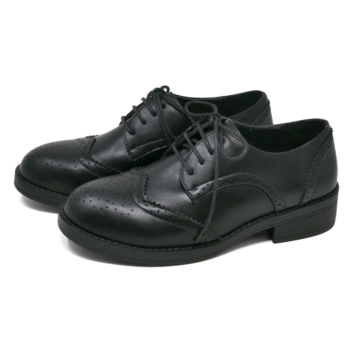 UNISEX」22.5～27cm ☆ウイングチップレースアップシューズ