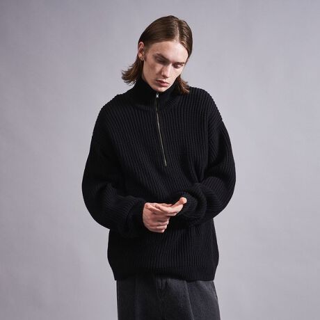 monkey time＞ E/L BLK/AZE HALF ZIP/ニット | モンキータイム(monkey 