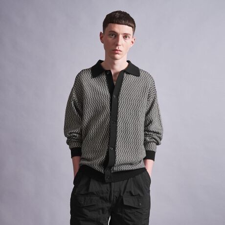 monkey time＞ COTTON JACQUARD KNIT SHIRT/シャツ | モンキータイム 