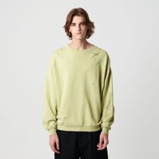 フレンチテリー ディストレスト クルーネック