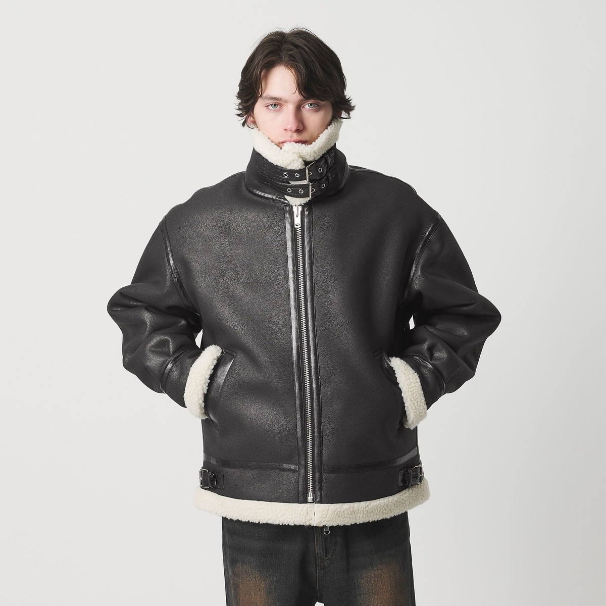 monkey time＞ フェイク ムートン B-3 ジャケット | モンキータイム