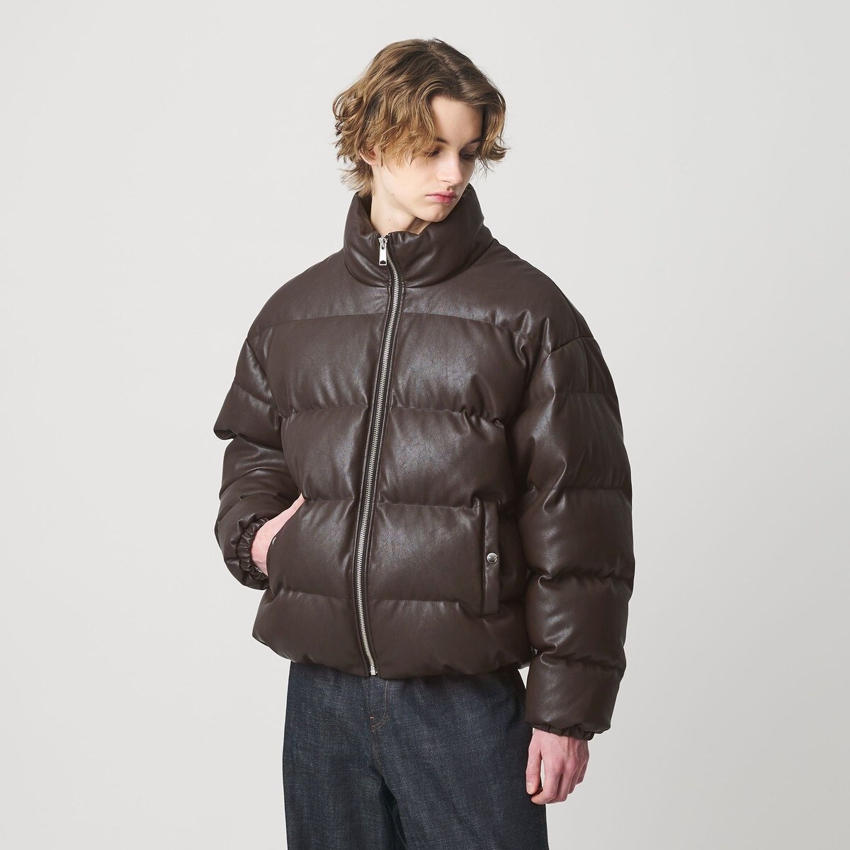 モンキータイム　レザーライク ダウン ジャケット レザーライク ダウン ジャケット | モンキータイム(monkey time