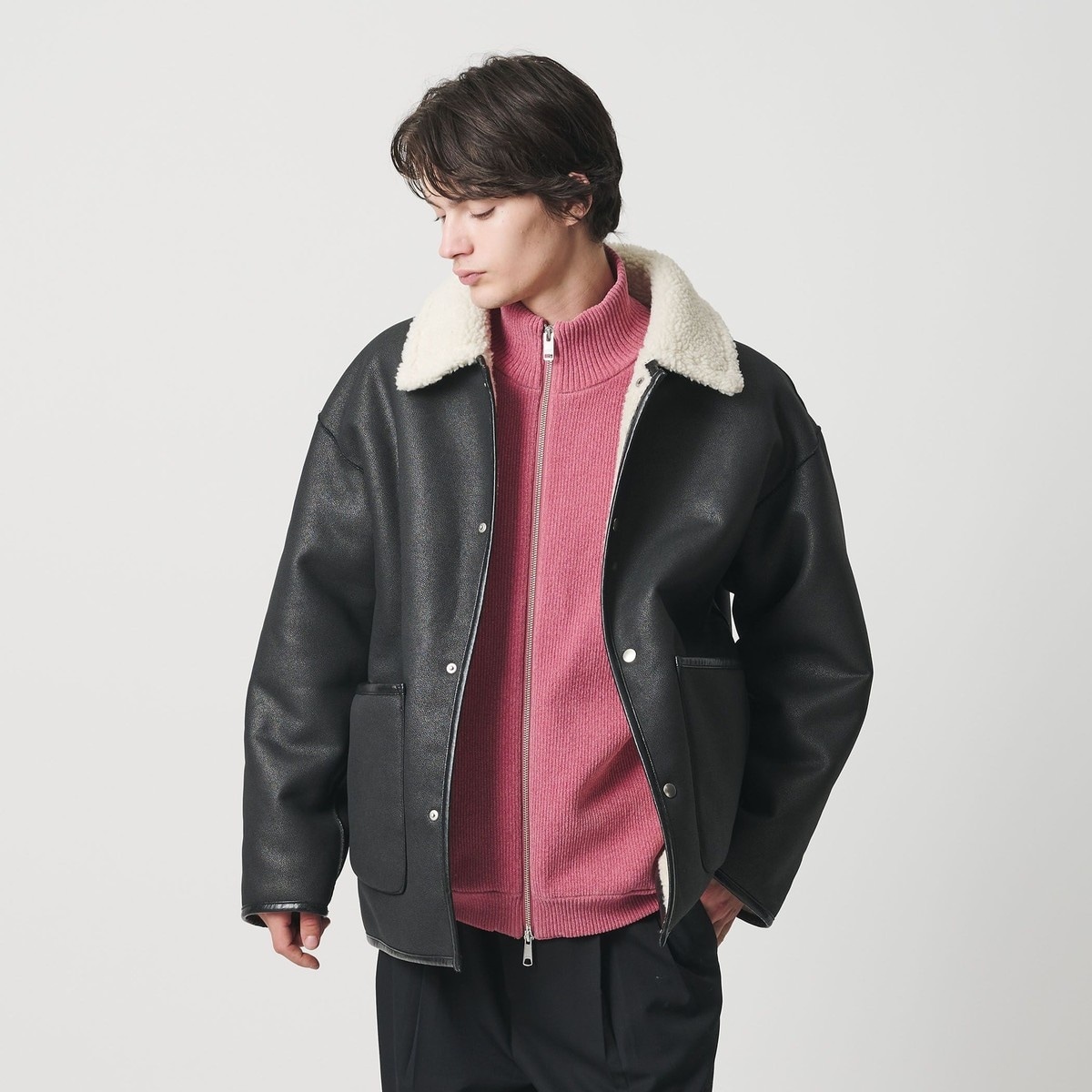 monkey time＞ フェイク ムートン B-3 ジャケット | モンキータイム