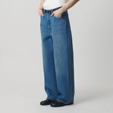 ネップ デニム バギー パンツ