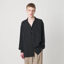 フィブリル キュプラ ストライプ シャツ