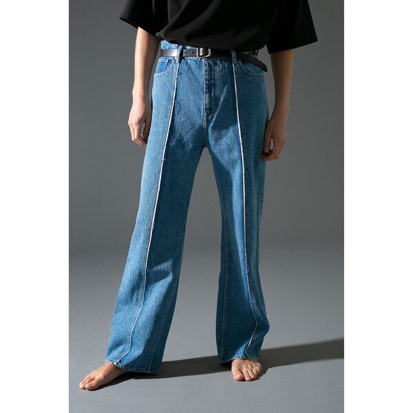 ＜ｍｏｎｋｅｙｔｉｍｅ＞ＤＥＮＩＭＣＥＮＴＥＲＳＥＡＭＴＲＯＵＳＥＲ／デニムトラウザーズ