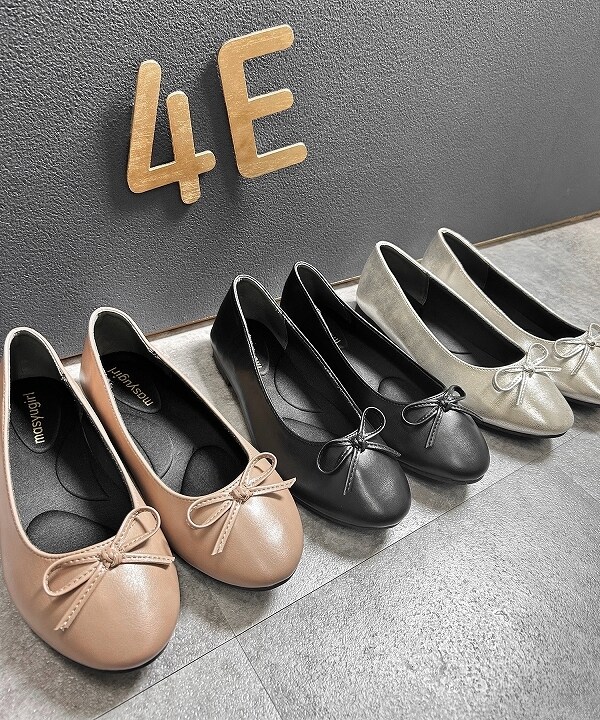 ブラウン バレエフラットシューズ メタルバックル付き 7色展開】名品フラットバレエシューズ（パンプス） | OPAQUE