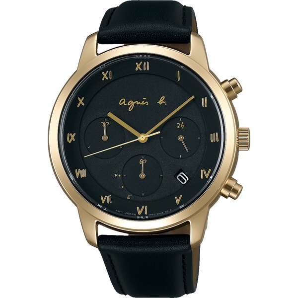 agnes b.ソーラー　クロノグラフ腕時計