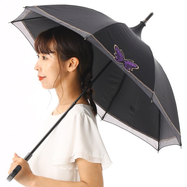 未使用品 ANNA SUI アナスイ 傘 パゴダ 晴雨兼用 日傘 雨傘 蝶柄刺繍 アナ スイ バタフライ刺繍 パコダ晴雨兼用パラソル傘 (一段