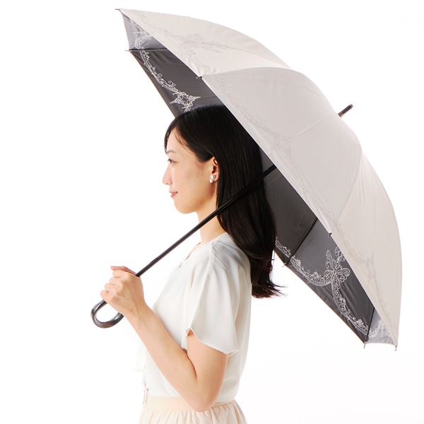 新品　アナスイ　晴雨兼用長傘　黒　日傘　雨傘　花柄　ロゴ入り 新品 アナスイ 晴雨兼用長傘 黒 日傘 雨傘 花柄 ロゴ入り