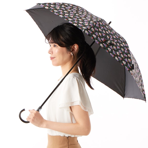 ANNA SUI 日傘 黒 バタフライ レース ラインストーン ANNA SUI （アナスイ） 豪華レース風刺しゅう 晴雨兼用パラソル