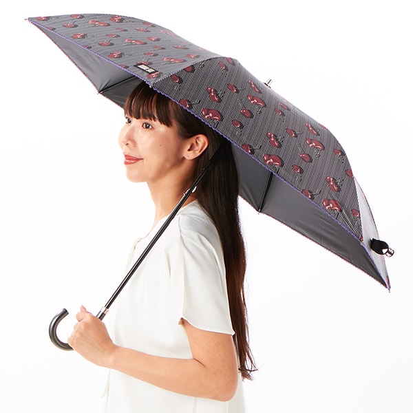 【ANNA SUI】即対応 チェリー柄雨傘（ミニ傘） ANNA SUI 折りたたみ傘 チェリー柄雨傘（ミニ傘） レディース