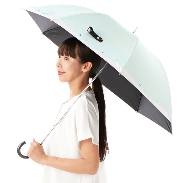 晴雨兼用傘/軽量1段スライドショート傘/遮光/UV加工/ロゴ刺繍