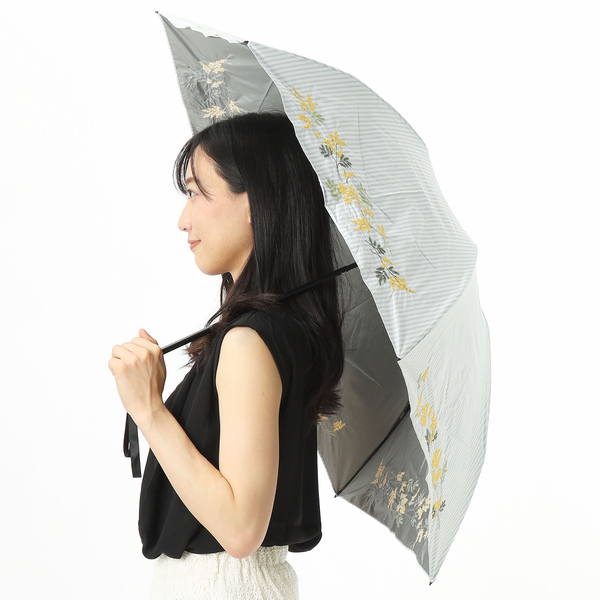 ジル スチュアート 晴雨兼用折り畳みミニ傘（ボタニカル柄刺繍 