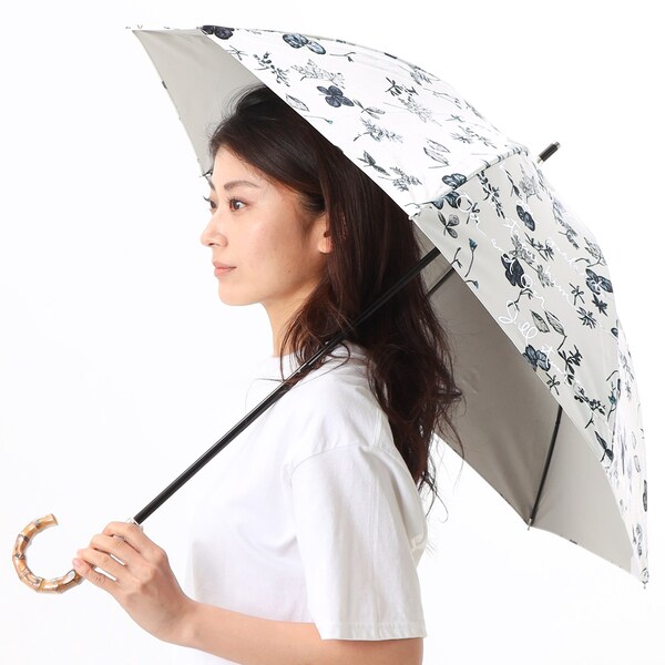 JILL STUART ジル スチュアート 晴雨兼用一段スライド傘(ボタニカル柄 