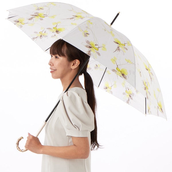 ジルスチュアート 新品コーラル ボタニカルプリント雨傘 / 長傘 1/2 JILL STUART（ジル スチュアート）】ボタニカルプリント雨傘(長