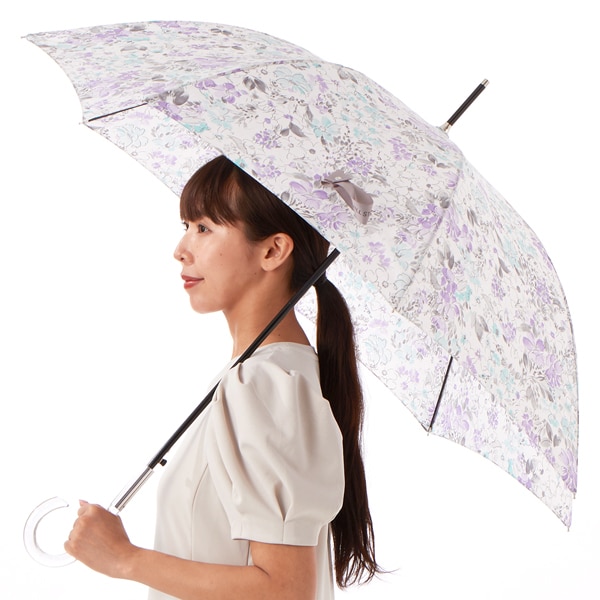 【JILL STUART】バイカラー柄 ジャンプ式耐風雨傘（長傘） JILL STUART ジル スチュアート バイカラー柄 ジャンプ式耐風