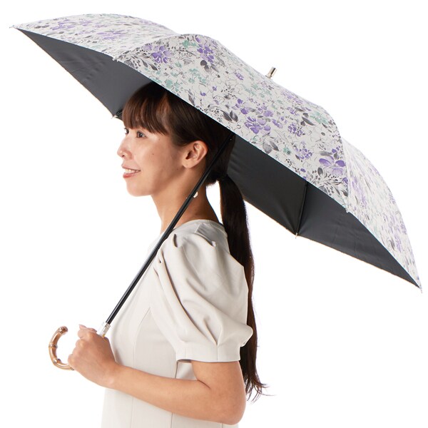 JILL STUART ジル スチュアート バイカラー柄 晴雨兼用折傘（1段