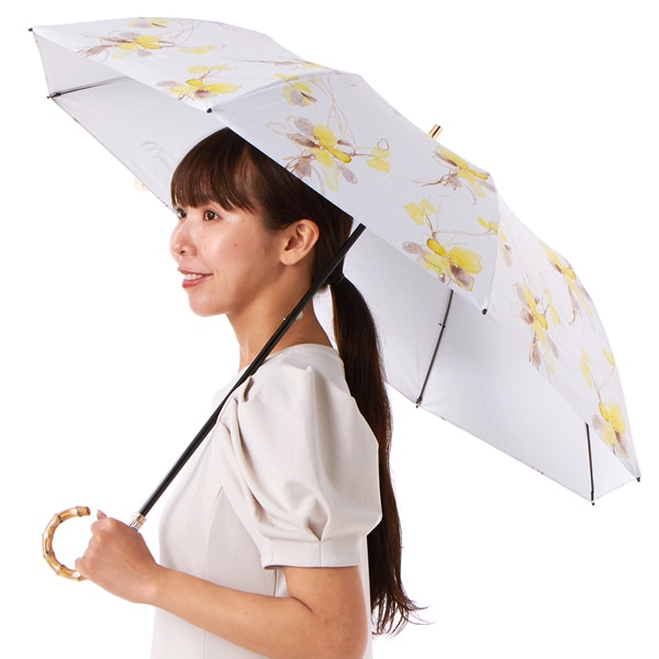 【美品】JILLSTUART　晴雨兼用傘　長傘　日傘　ストライプ　ゴールド刺繍 JILLSTUART - 【新品タグ付き】ジルスチュアート 晴雨兼用長傘
