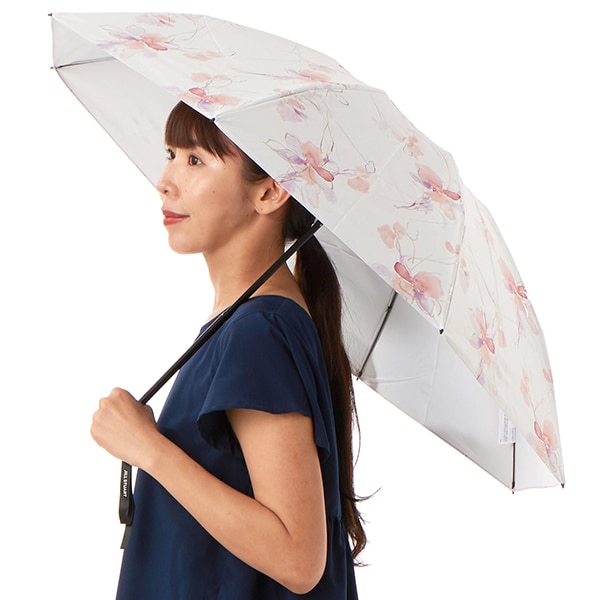 agnes b.(アニエスベー) 無地ワンポイントロゴ刺繍晴雨兼用傘