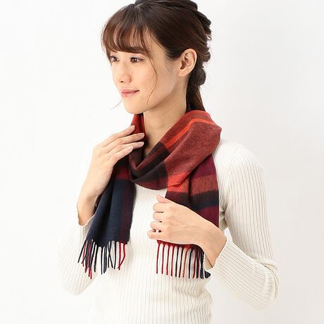 洗えるカシミヤ100 ブロックチェックマフラー ランバンコレクション ランバン コレクション Lanvin Collection 2lv 38 ファッション通販 マルイウェブチャネル