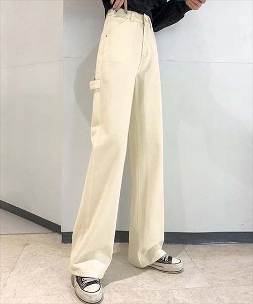 レディース マニッシュストレートハイウエストデニムワイドパンツ | テディショップ(TeddyShop) | pants416 | ファッション通販  マルイウェブチャネル