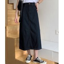 レディース キレカジバックスリットデニムスカート
