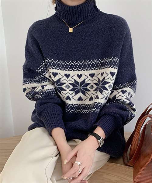 美品✨BATONER ノルディック柄タートルネックニット　アイボリー BATONER.ノルディックセーター,今年も入荷。 | andPheb Staff Blog