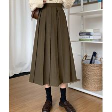 レディース ベーシックロングプリーツスカート