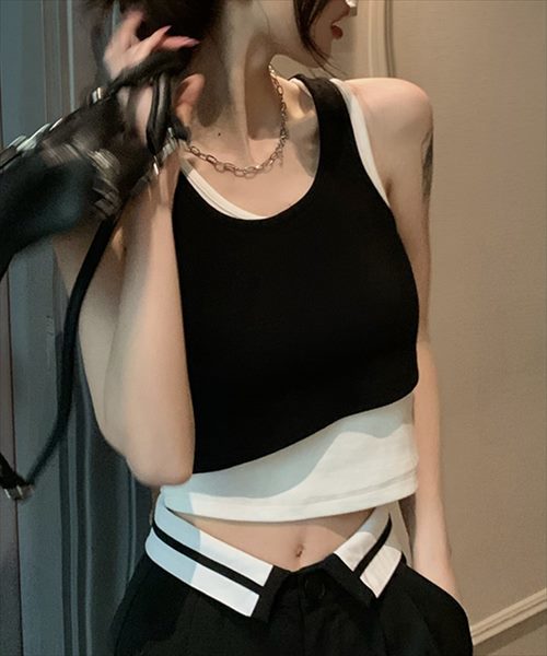 HERMES タンクトップ トップス ブラック ブラック（黒）系 HERMES(エルメス) タンクトップ(レディース