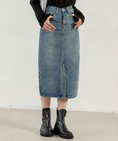 レディース スリット入りナローデニムスカート | テディショップ