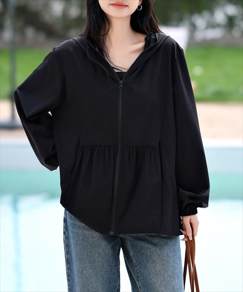 UVカット率 99%以上/UPF50+/接触冷感】ラッシュガード 長袖ティアード