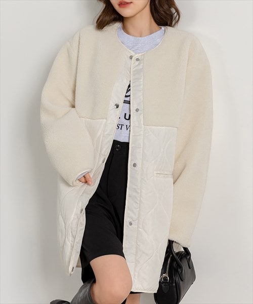 ≪2024AW新作≫レディース 2wayボア×キルティングリバーシブル